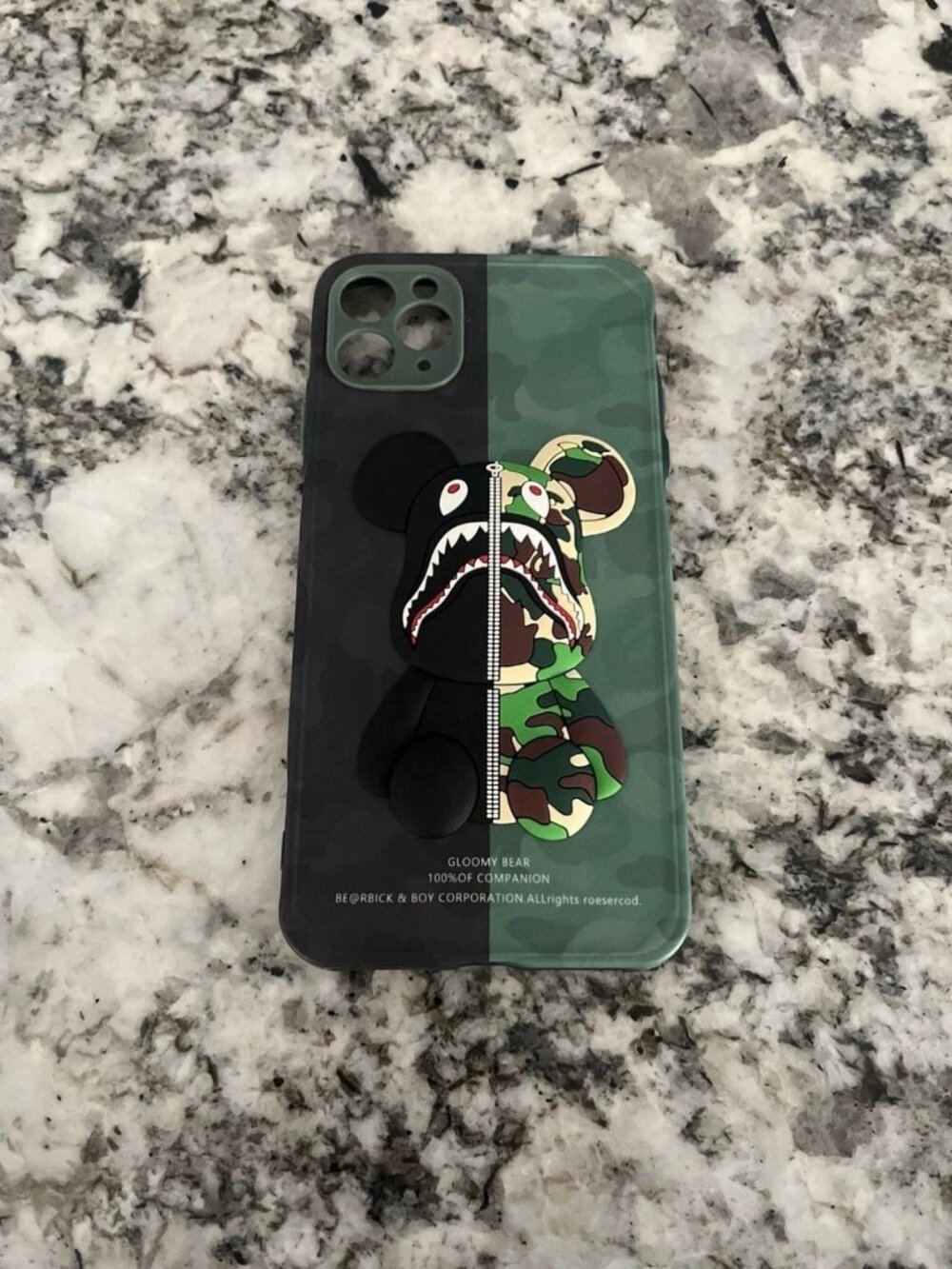 BE@RBICK Gloomy Bear iPhone Case Black Green Camo